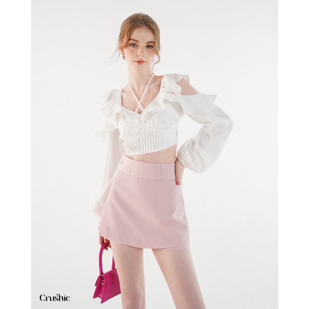 Áo kiểu Crushie dáng croptop tay dài cách điệu Lilly
