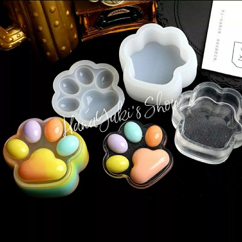 Khuôn hộp đựng hình bàn chân mèo - Paw Cat Box Mold - Resin Handmade - ❄HanaYuki❄