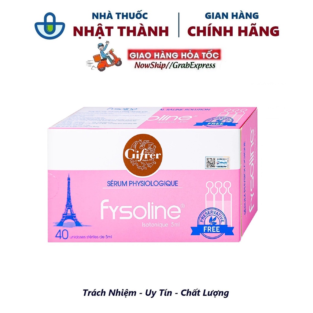 NK Chính hãng- Fysoline hồng - Nước muối sinh lý Pháp - Vệ sinh mắt, mũi, miệng cho bé