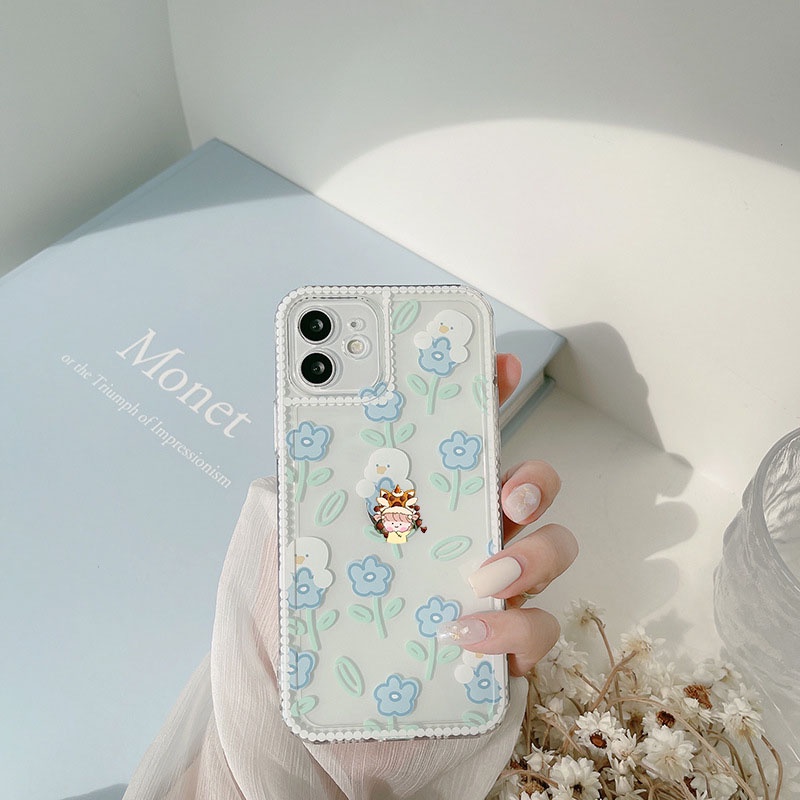 Ốp lưng iphone cạnh vuông in hình Hoa Xanh 6s/6plus/6splus/7plus/8plus/x/xs/xs max/11/11promax/12pro/12promax