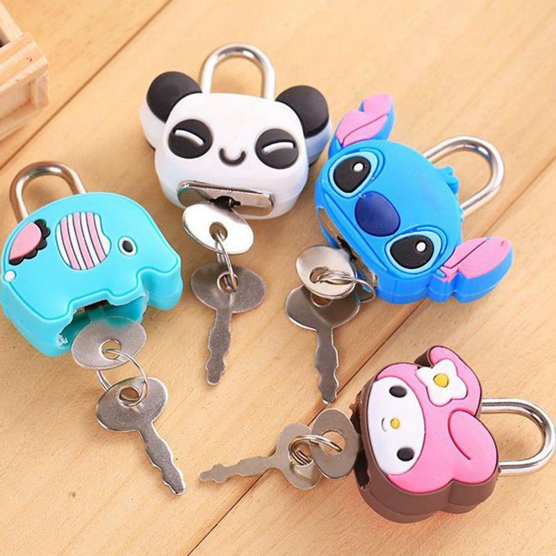 Lightweight Lock Trunklock Safety Lock Creative Cartoon Mini Doll Metal Padlock Lock Dormitory-Style Small Lock