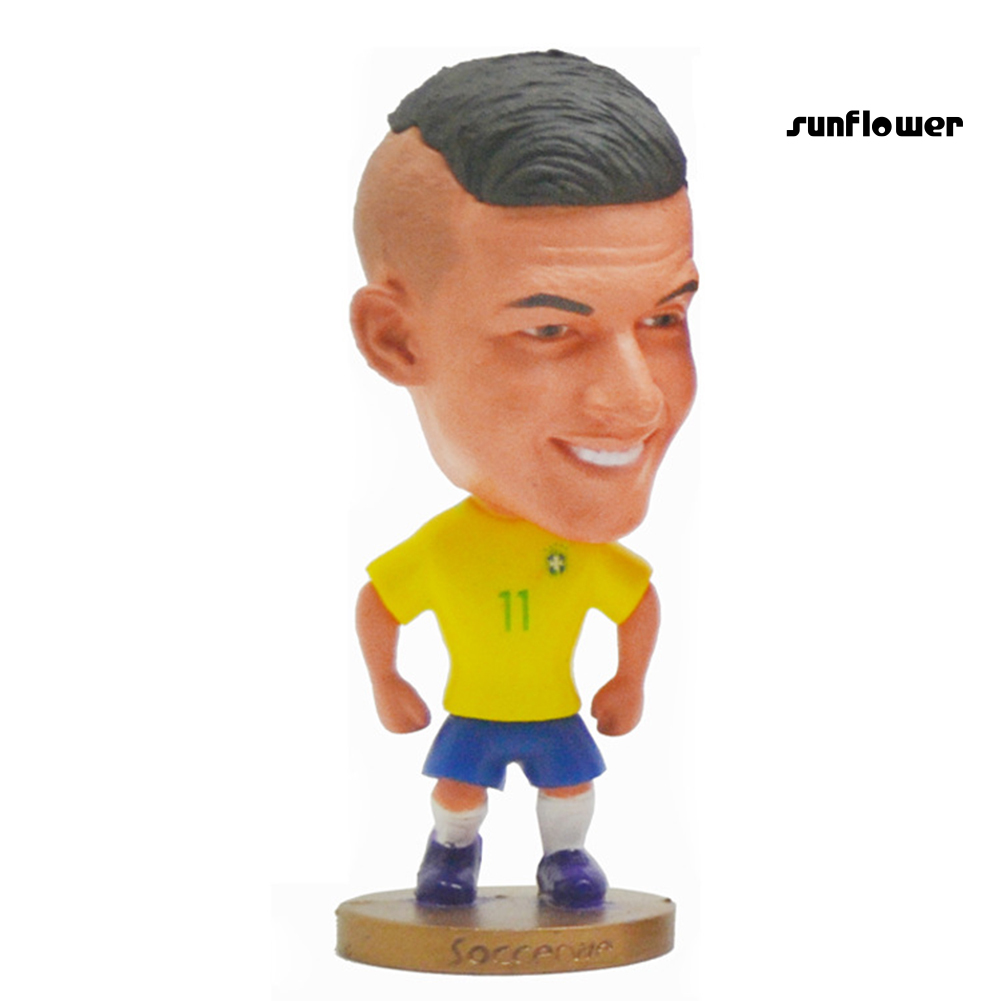 1Pc Brazil Soccer Player Carlos Ronaldo PVC Action Figure Toy Desk Decor Gift /MXWJ/