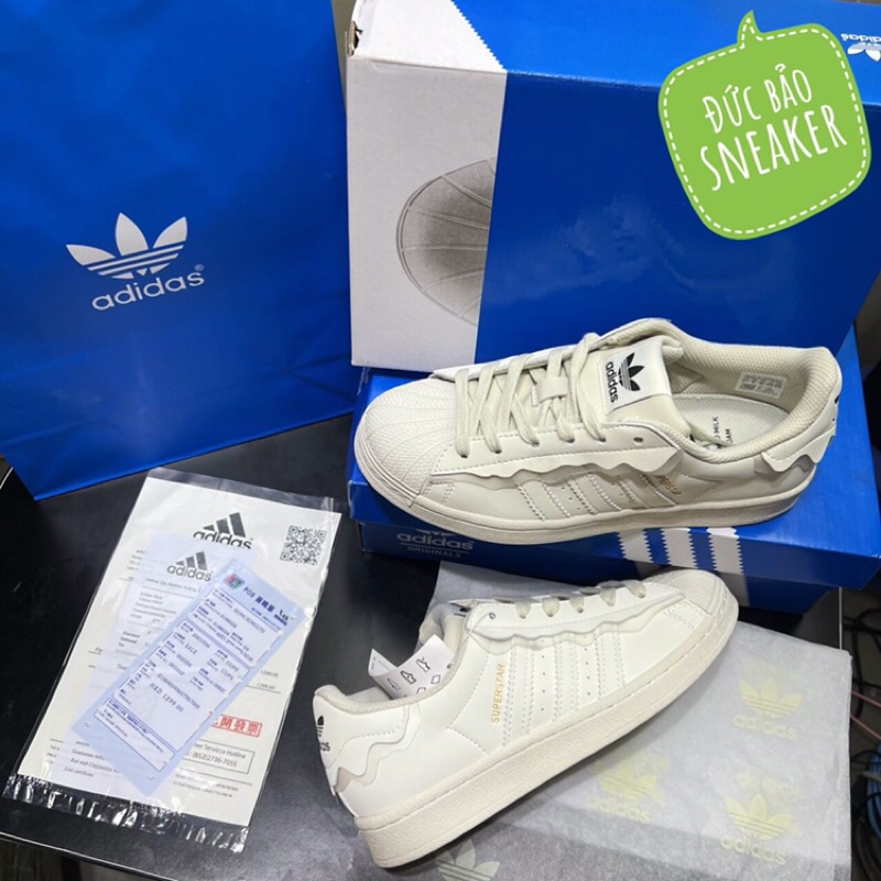 Giày adidas sò kem siêu cấp . Giay sneaker buộc dây nam nữ full hộp