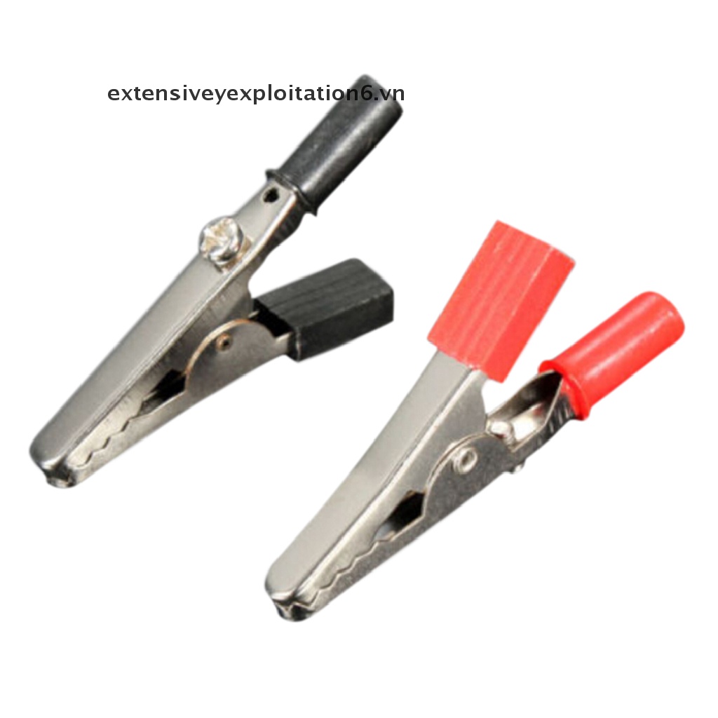 Set 2 kẹp thử điện E6VN màu đỏ và đen lỗ cắm điện 4mm dài 55mm tiện dụng