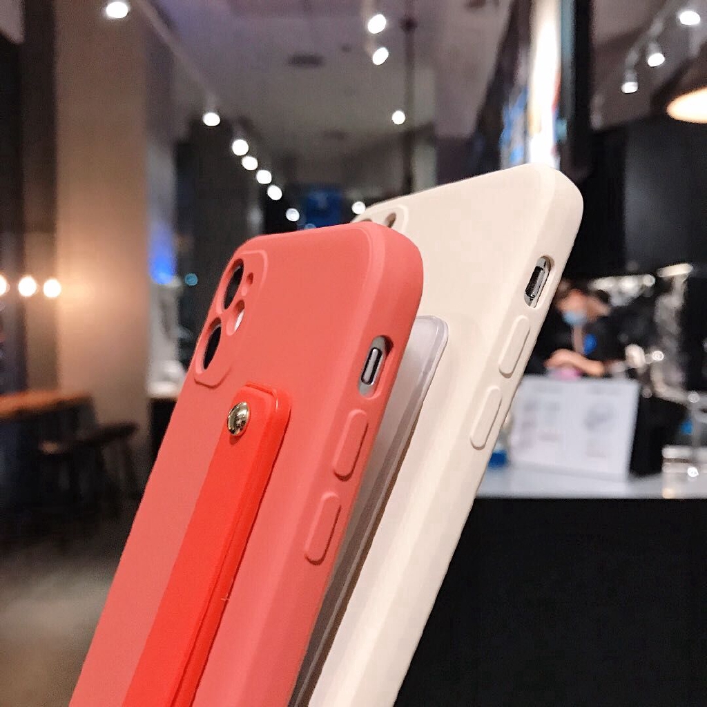 Ốp điện thoại silicon dẻo nhám có dây cầm 7 màu tùy chọn cho iPhone 11 pro max iphone7+ 8 Plus IPX iPhone Xr XS MAX