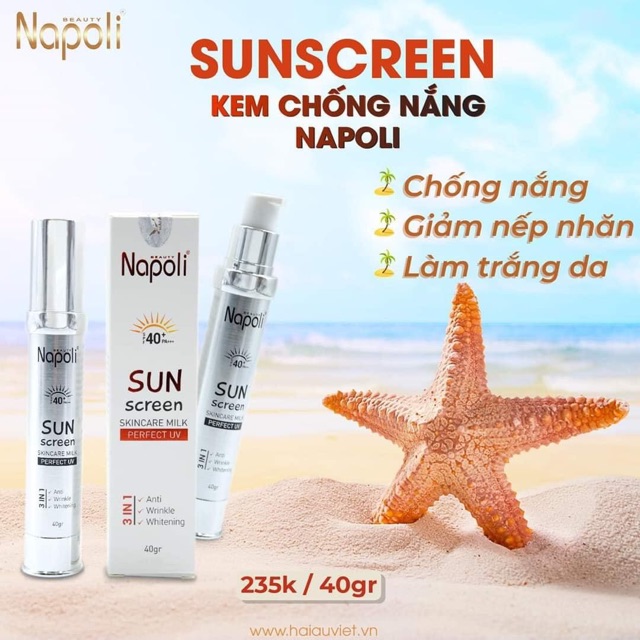 Siêu Phẩm Chống Nắng Phân Tử Nước Napoli Sun Screen⚡️Chính Hãng⚡️ - Chống Nắng Cao Cấp Napoli