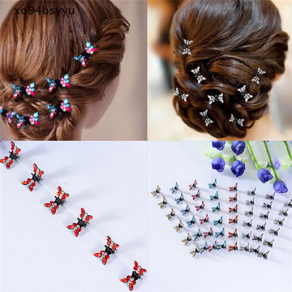 [Hàng mới về] Set 12 kẹp tóc bằng nhựa hình bướm tiện dụng thích hợp cho salon