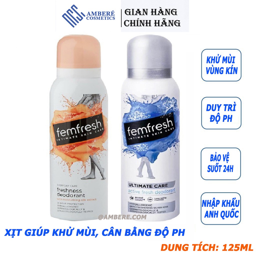 Xịt Thơm Mát Vùng Kín Femfresh Cao Cấp 125ml nhập khẩu Anh Quốc