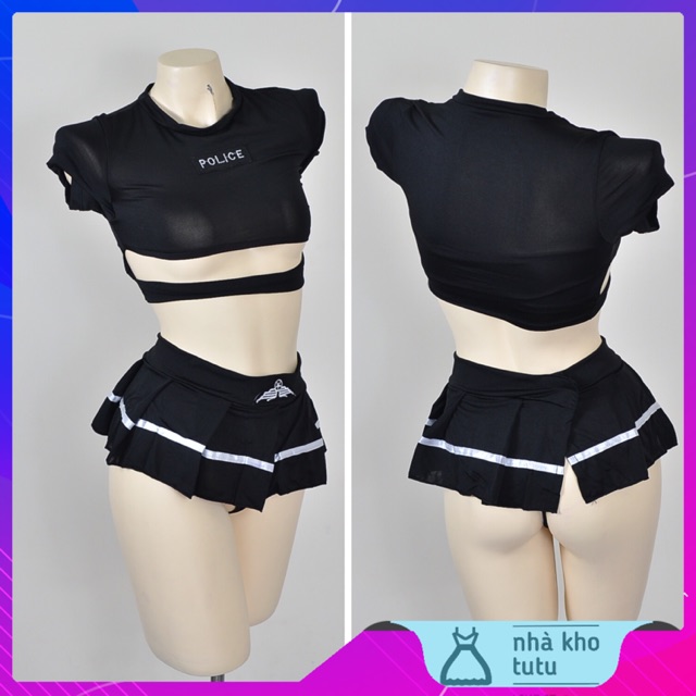 Set váy ngủ cosplay P.O.L.I.C.E TuTu L044