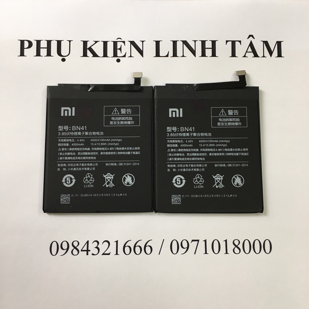 Pin Xiaomi Redmi note 4 / BN41 xịn - Nhập khẩu