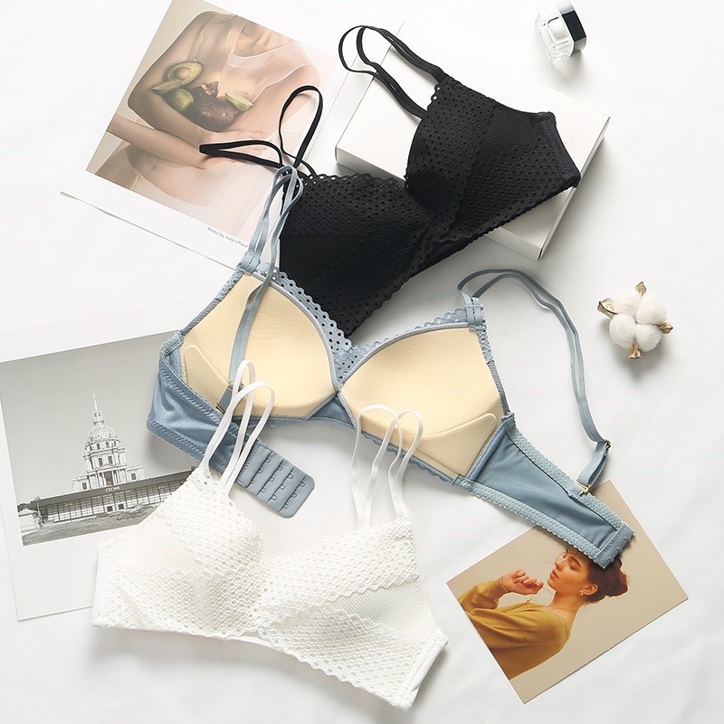 [Size32-38] Bộ đồ lót ren đáp chéo Angle's Wing siêu ngọt ngào quyến rũ, Set áo ngực ren nữ A76 | BigBuy360 - bigbuy360.vn