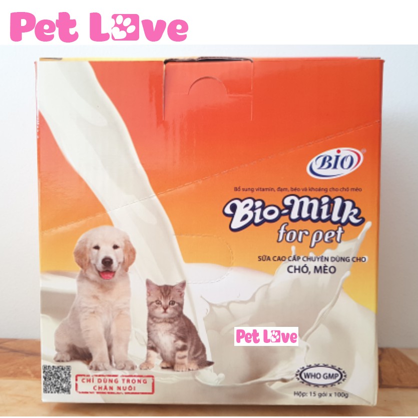 1 hộp (15 gói) sữa dinh dưỡng cho chó mèo Bio milk for pet