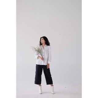 Áo sơ mi nữ dài tay basic kẻ viền công sở BASIC SHIRT, áo sơ mi nữ đẹp