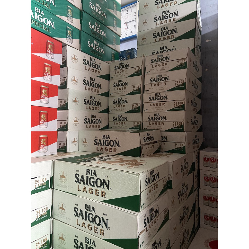 Lốc 6 Lon Bia Saigon Larger - Sài Gòn Trắng 330ml/Lon Date Luôn Mới