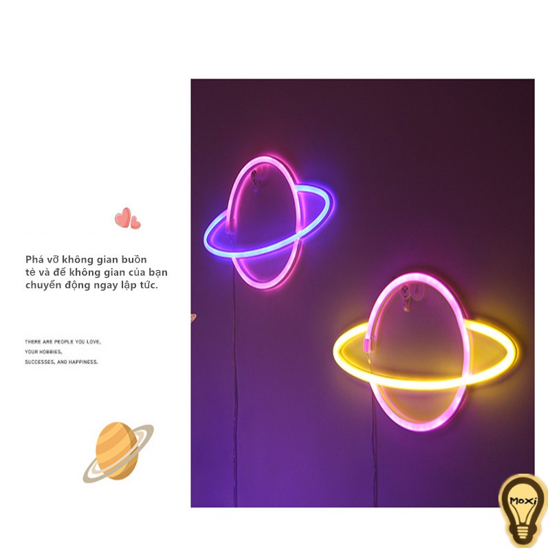 Đèn LED chữ neon hình Hành Tinh Vũ Trụ  trang trí làm đèn decor phòng ngủ quán MOXI
