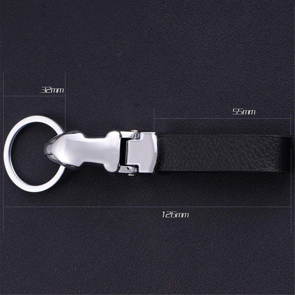 Móc khóa kim loại cao cấp đầu báo móc chìa khóa dây da kim loại dành cho nam thời trang cao cấp Phặn Phặn