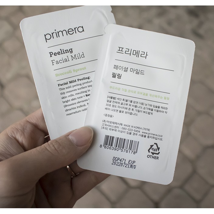 Gói sample tẩy da chết dịu nhẹ dành cho da nhạy cảm primera facical mild peeling 2ml | BigBuy360 - bigbuy360.vn