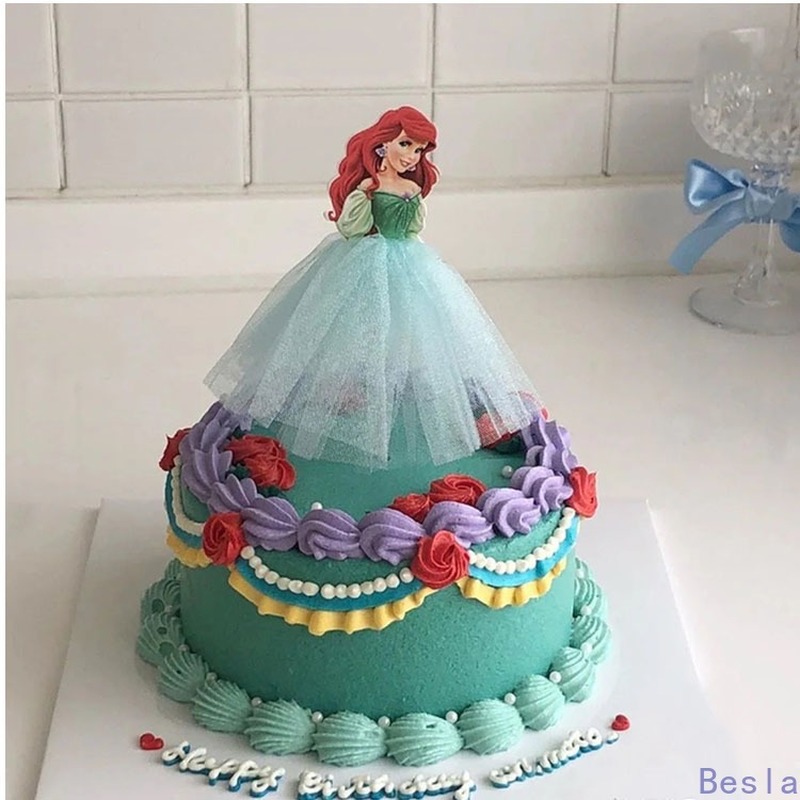 Phụ Kiện Trang Trí Bánh Kem Hình Công Chúa Hoạt Hình Dễ Thương