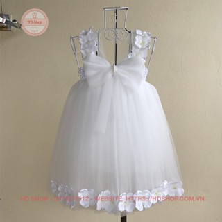 Váy tutu trắng cho bé ❤️FREESHIP❤️ Váy tutu trắng nơ tú cầu dưới chân cho bé cực cute