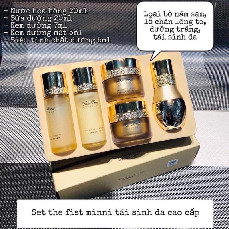 [Date 2024] Set tái sinh trẻ hóa da, chống lão hóa Ohui the first mini 5 sản phẩm ,bộ ohui mini tinh chất vàng