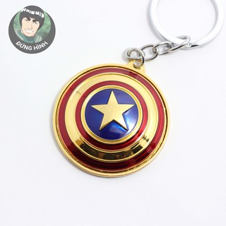 Móc Chìa Khóa Khiên Captain America Có Xoay