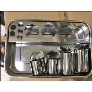 Khay inox 4 ống đựng dụng cụ spa