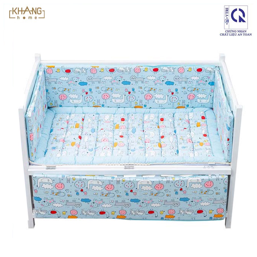 [QUÀ 142K] Bộ Quây Cũi Trẻ Em Khang Home Cho Bé Giấc Ngủ An Toàn