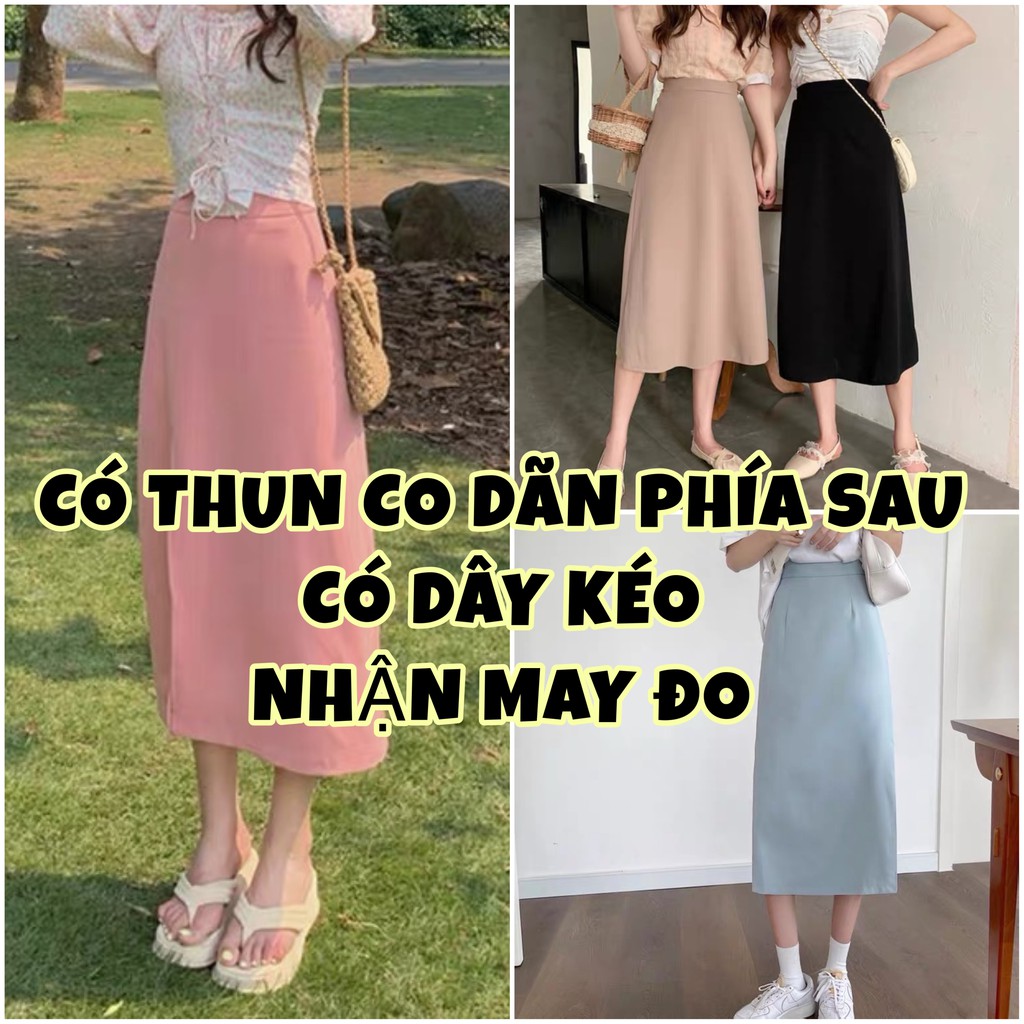 (CÓ SẴN-CÓ CLIP/ẢNH THẬT-NHẬN MAY ĐO) CHÂN VÁY MIDI CÓ SIZE