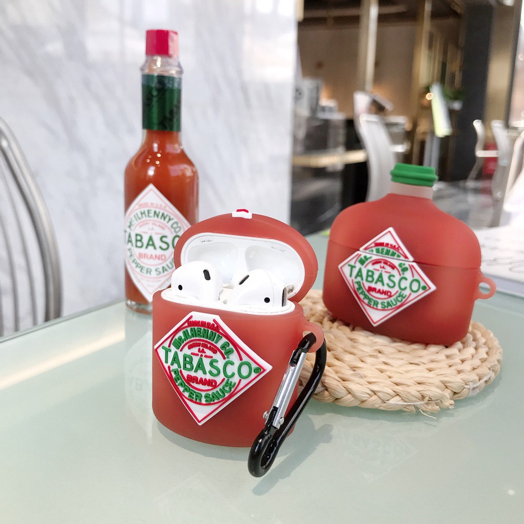 Airpods 1/2/pro case Tabasco pepper sauce creative airpods case anti-drop soft silicone airpods case