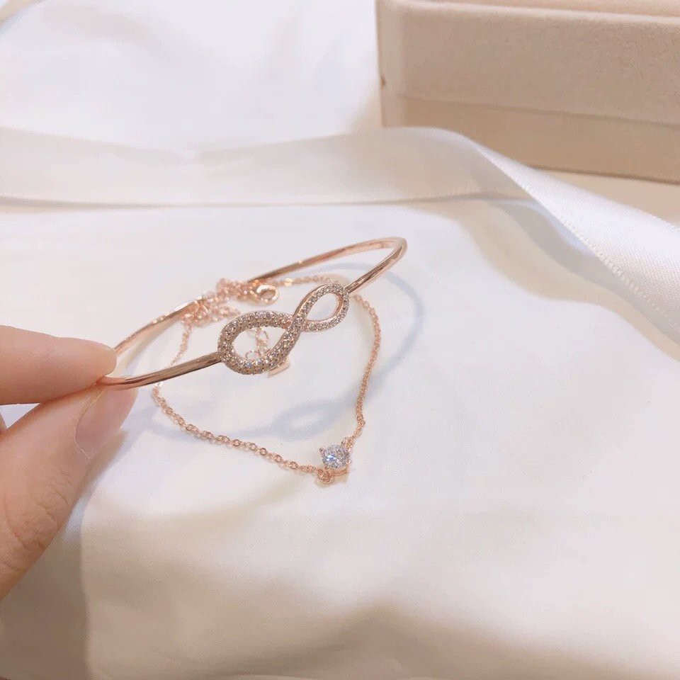 Vòng Đeo Tay Mạ Bạc S925 Mặt Trái Tim Vĩnh Cửu Và Lãng Mạn 5518871