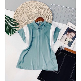 Áo lụa thiết kế phối màu