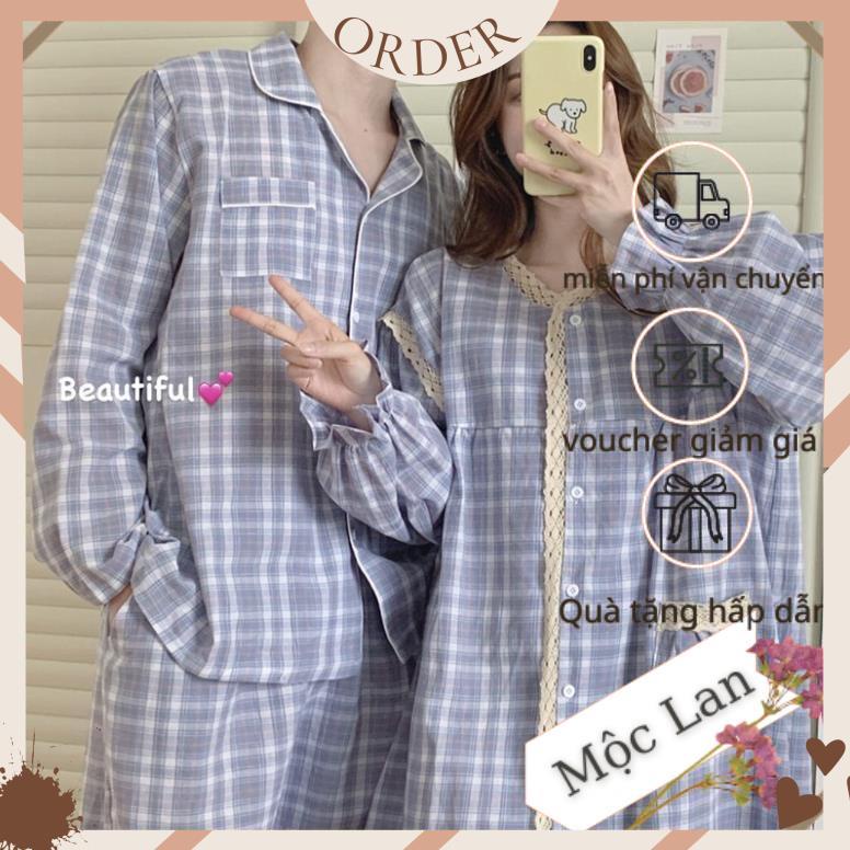 (MộcLan ORDER) Pyjama mặc nhà cặp đôi Ulzzang hàng quảng châu đẹp