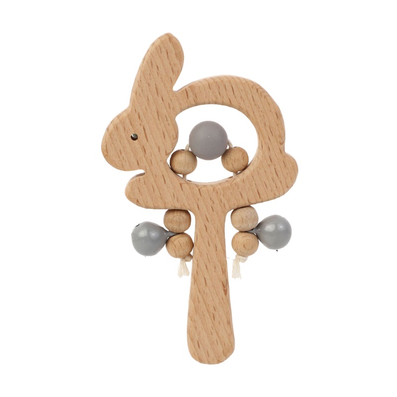 Đồ Chơi Vòng Lục Lạc Hình Thỏ Con Ngậm Mọc Răng Cho Bé Sơ Sinh