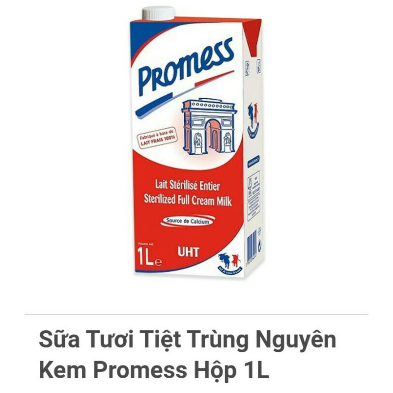 Sữa tươi tiệt trùng nguyên kem Promess hộp 1L