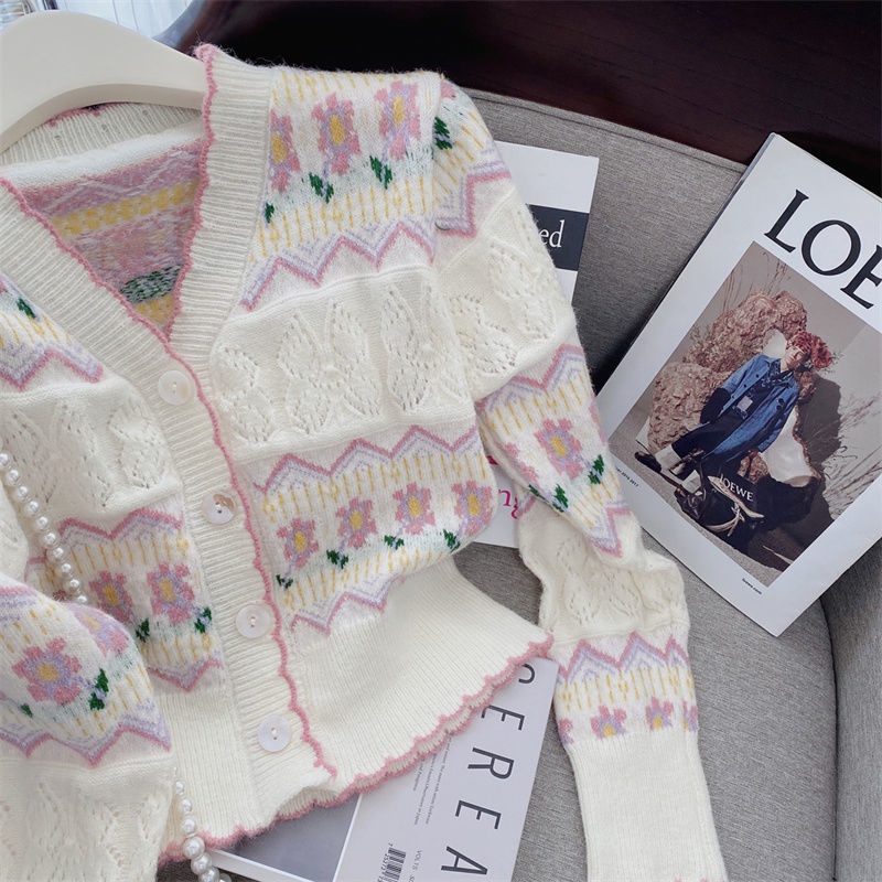 Áo Khoác Cardigan Dệt Kim Cổ Chữ v Thiết Kế Mới Thời Trang Mùa Thu Đông Dành Cho Nữ