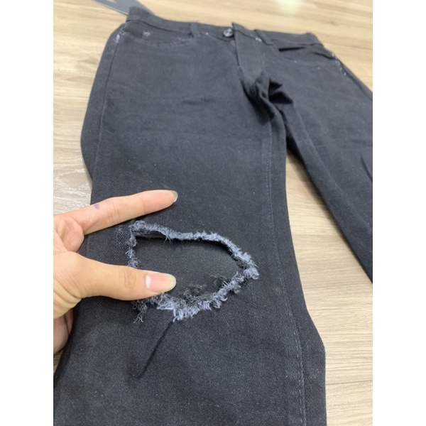 Quần Jeans Rách Gối Khoá Zip kiểu dáng  nam chuẩn thời thượng sành điệu