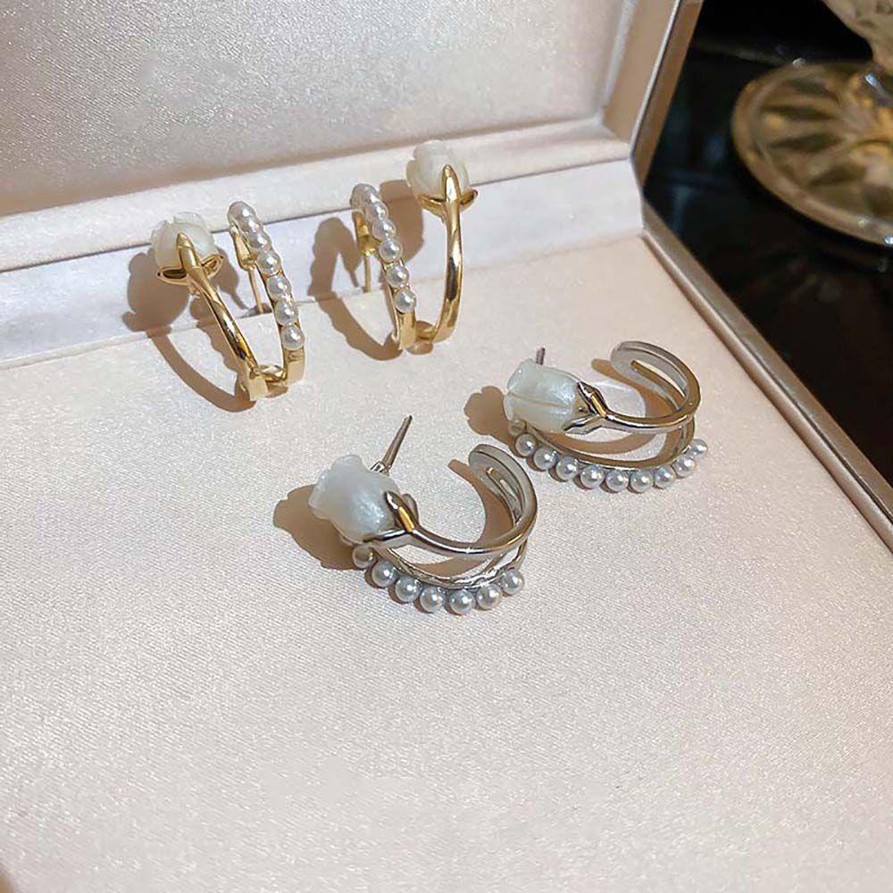 Khuyên Tai Hình Hoa Tulip Hai Lớp Thanh Lịch Cho Nữ