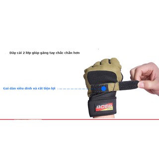 GĂNG TAY TẬP GYM CÓ DÂY QUẤN BOER 1601