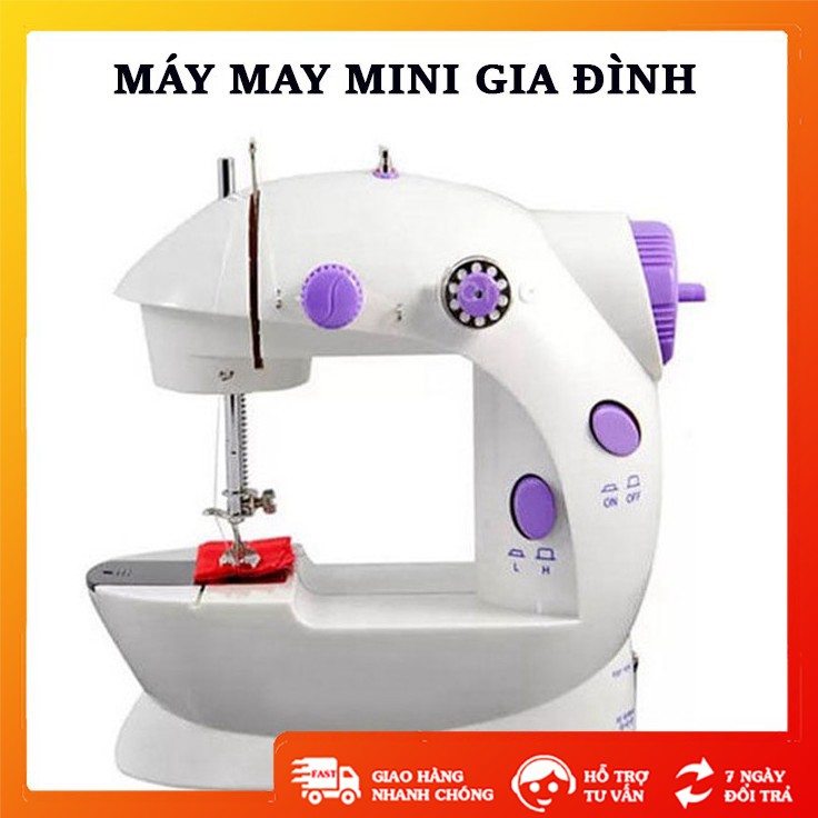 Máy may gia đình 🤗MiễnShip🤗 Máy may mini gia đình có vắt sổ thiết kế cả điện và pin