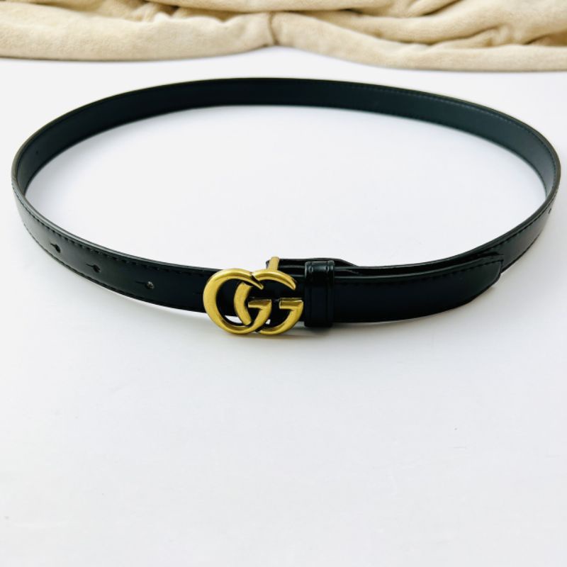 M54466✅ Dây nịt quần nữ mặt GC đồng 🔺 Bản 2,5cm 🔺 Chất da PU may mo dày dặn 🔺 Đầu khoá màu đồng siêu hot85k