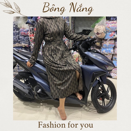 Áo chống nắng nữ toàn thân chất vải Umi thun lạnh cao cấp xẻ tà trước sau che kín chân Freesize 2022