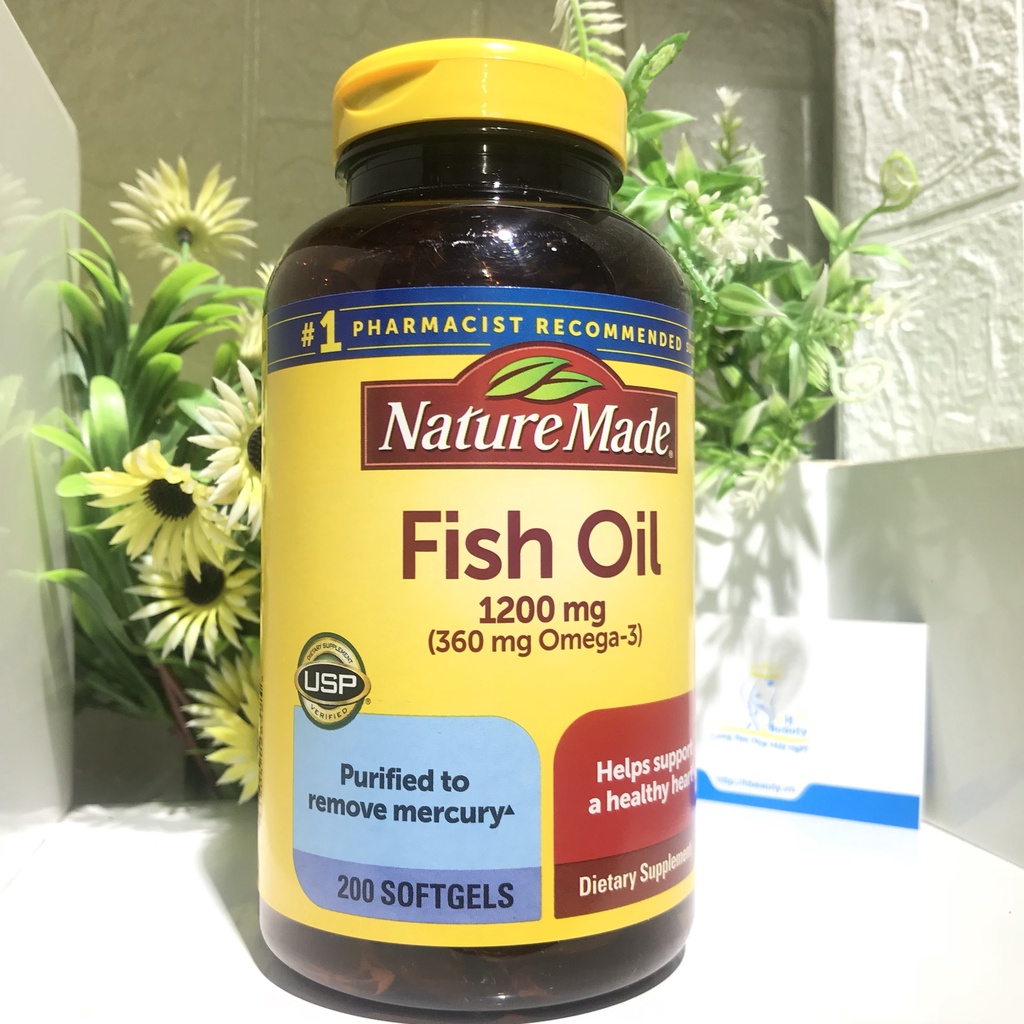 Viên Uống Dầu Cá Omega 3 Của Nature Made Fish Oil 1200Mg Hộp 200 Viên (Hộp)