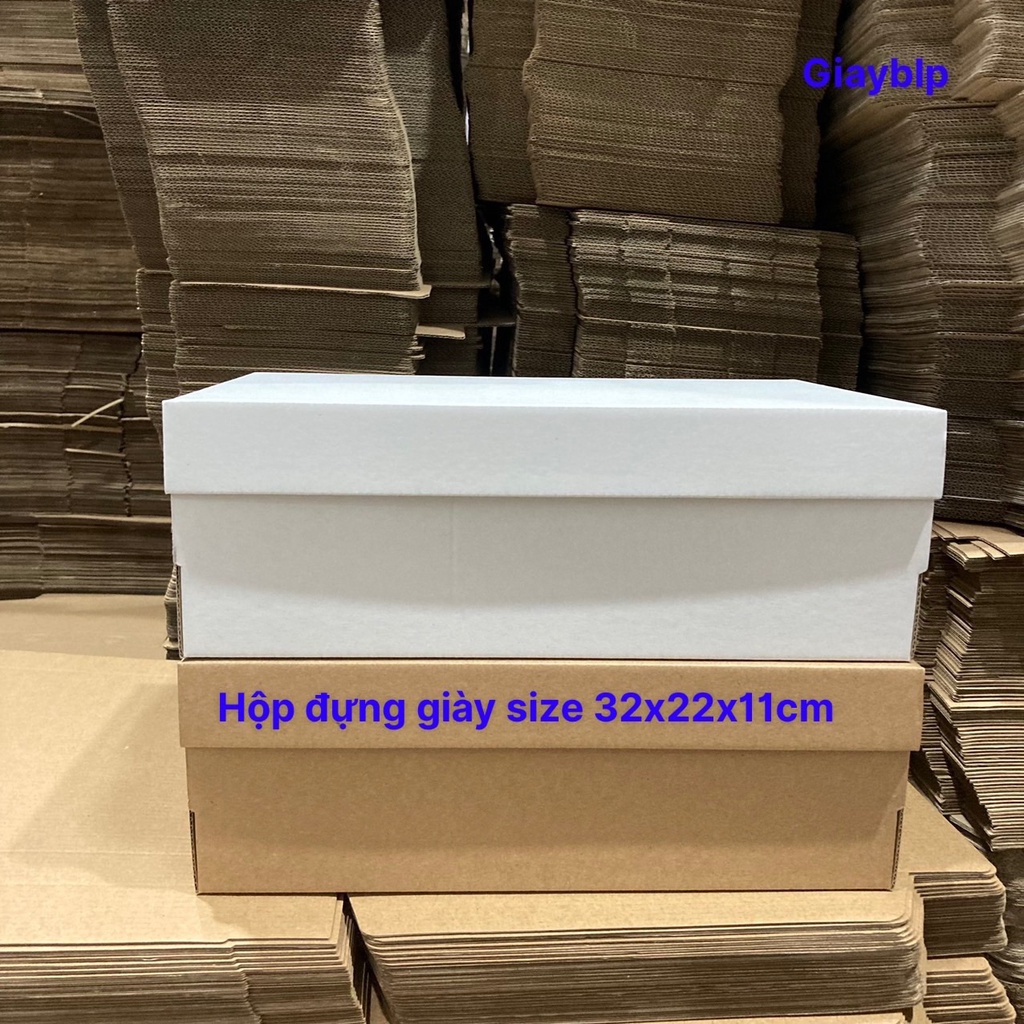 Hộp đựng giày bằng giấy carton nắp liền nhiều SIZE màu nâu