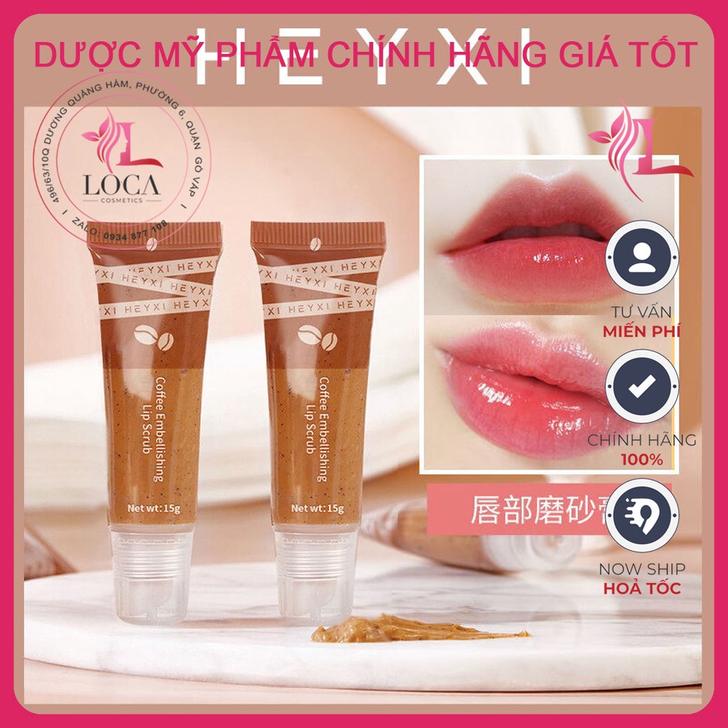 Tẩy da chết môi Heyxi Cafe scrub 15g