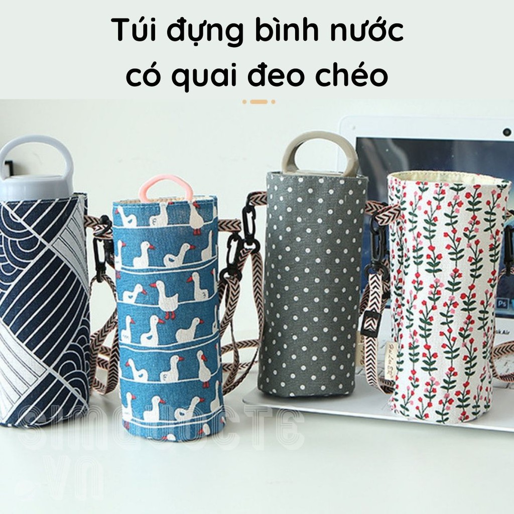 Túi đựng bình nước ly giữ nhiệt chống nước có dây đeo chéo