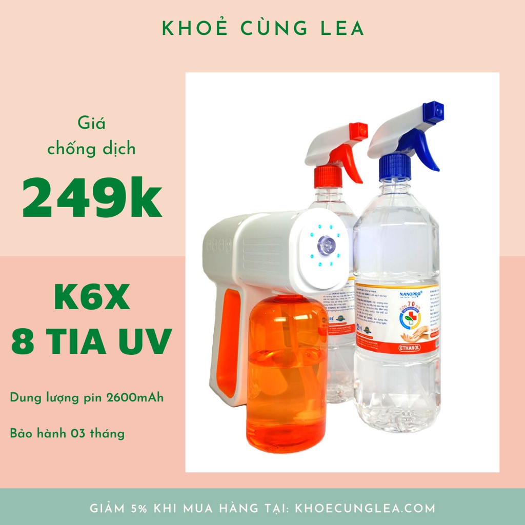 MÁY PHUN XỊT KHUẨN NANO CỒN K6X 8 TIA UV
