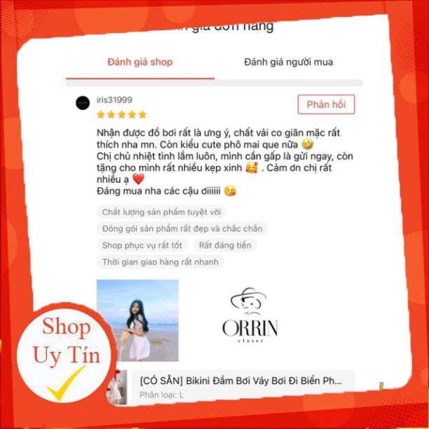 [CÓ SẴN] Bikini Đầm Bơi Váy Bơi Đi Biển Phối Lưng Dây - ORRIN CLOSET