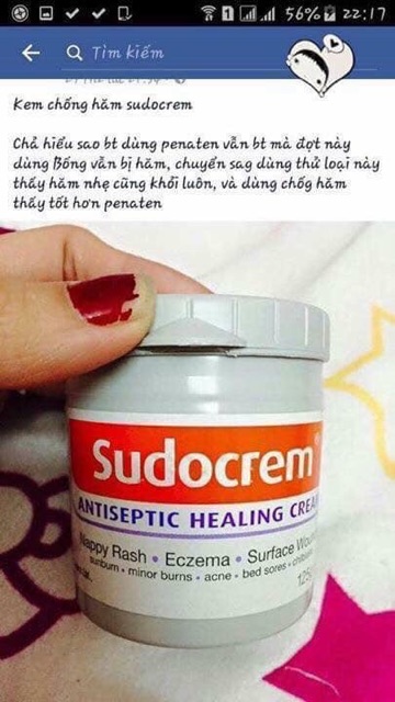 Kem hăm sudo cream hũ 60gram cho bé từ sơ sinh, hàng UK date xa. Sudocream giúp ngừa hăm, mẩn đỏ cho da bé