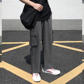【COD】Multi-pocket tooling wide-leg pants men