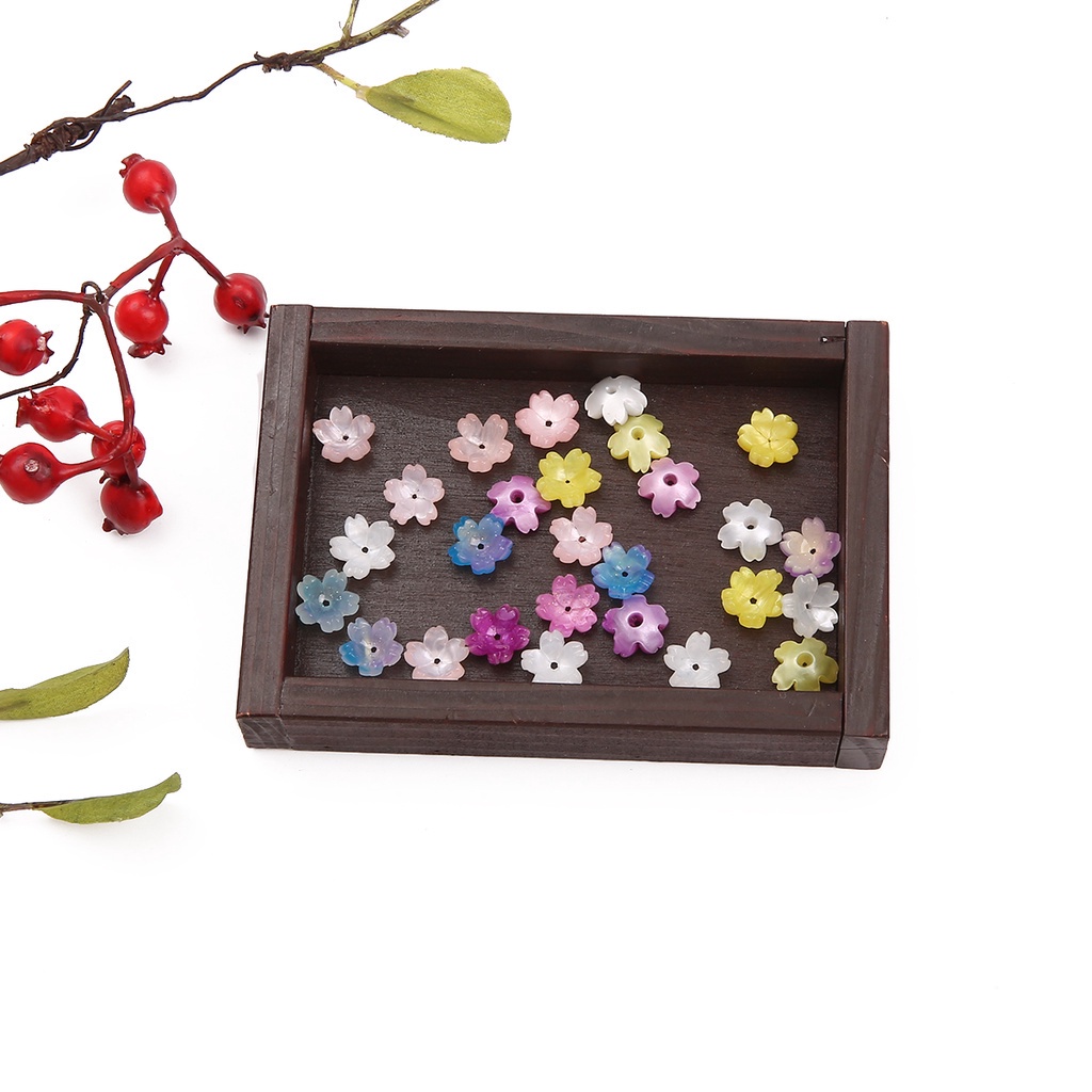 Set 10 Hạt Xỏ Lỗ Hình Cánh Hoa 1mm Dùng Để Làm Đồ Trang Sức Thủ Công
